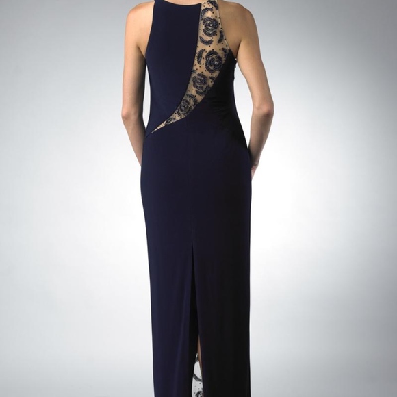 Evening Gown with Illusion Panel - Picture 2 of 3